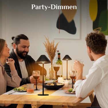 Світлодіодна настільна лампа Rosnek бездротова, акумуляторна 4000 mAh з димером, поворотна на 360°, чорна