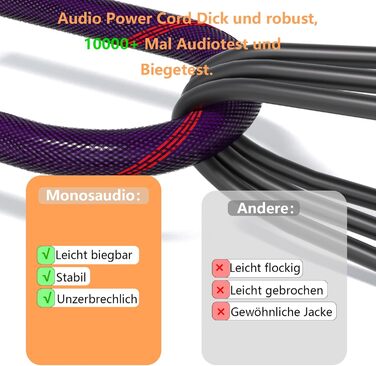 Професійний силовий кабель Profi-Stromkabel 4N OFC (1м) з роз'ємами Schuko та C15, 24K золоте напилення, EMV-екранування для Hi-Fi підсилювачів та CD-плеєрів