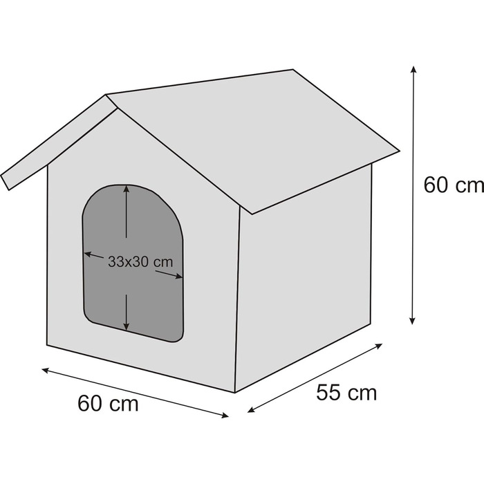Будка для собак, лежанка для собак, хатинка для котів, лежанка для тварин XL - 60x55 см чорна з лапами XL - 60x55x60 см чорна з лапами
