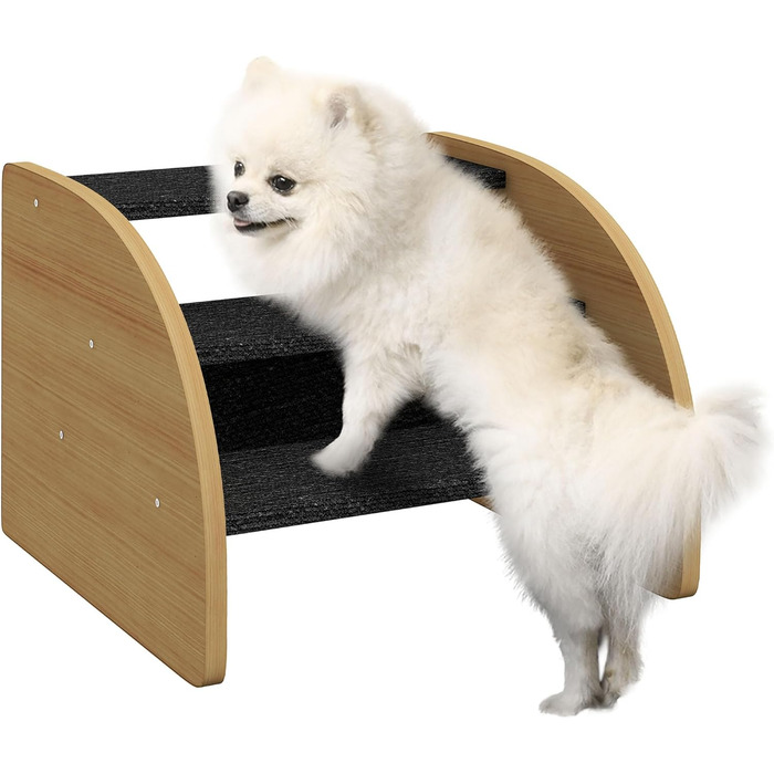 Сходинки для собак PawHut - 3 сходинки, 30 см, з боковинами. Підходить для маленьких собак та котів. Для підйому на ліжко, диван, у машину. Колір: дуб