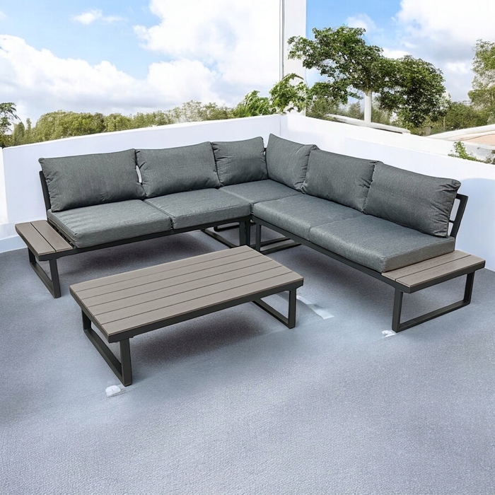 Комплект садових меблів Ideal Garden, метал, сірий, 3 предмети