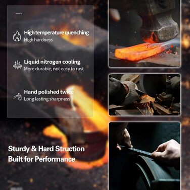 Ніж кухарський Plys 20 см, професійний, з високоякісної нержавіючої сталі, з ергономічною ручкою (чорний)