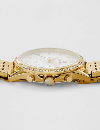 Жіночий кварцовий годинник Tommy Hilfiger з багатофункціональним циферблатом та сталевим браслетом (золотий/сріблястий)