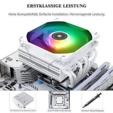 Thermalright SI-100: Повітряний кулер для CPU з 6 тепловими трубами, тихий вентилятор TL-E12B PWM, технологія AGHP 3.0, сумісний з AMD AM4/AM5 та Intel 1150/1151/1200/1700/2066