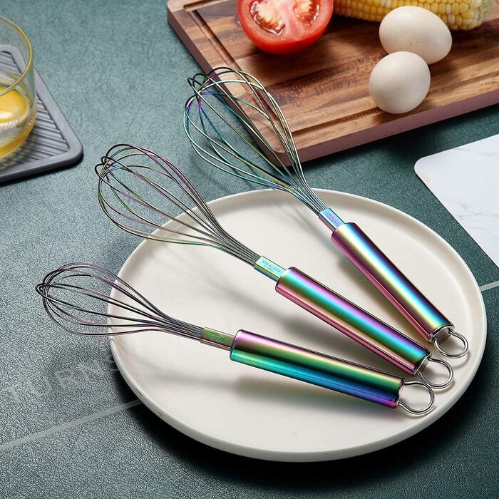 Набір міксерів-віників Kyraton з нержавіючої сталі (3 шт.) 8', 10', 12' - для кухні, приготування їжі, збивання