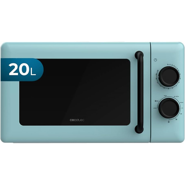 Мікрохвильова піч Cecotec Proclean 3010 Green 20L, 700W, 6 режимів, з таймером, внутрішньою підсвіткою та функцією розморожування