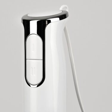 Міксер-блендер Girmi MX17 Stabmixer 3-в-1, 400 Вт, DC-двигун, 2 швидкості, з набором (стакан 700 мл, вінчик), білий/нержавіюча сталь