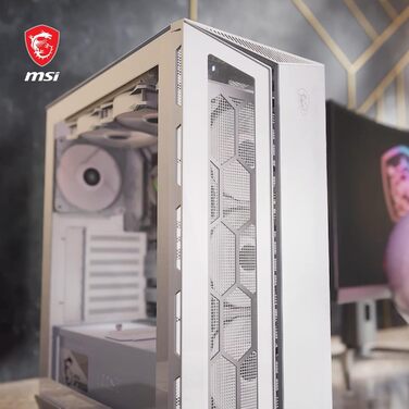 Корпус ПК MSI MPG GUNGNIR 110R White Mid-Tower з загартованим склом, підтримка ATX/M-ATX/Mini-ITX, 4 x 120mm ARGB вентилятори, USB 3.2 Gen 2x2