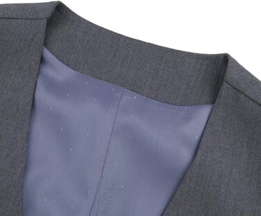 Чоловіча жилетка Allthemen V-подібний виріз, однобортна, Slim Fit, для ділового костюма, Western (XXL, темно-сіра)