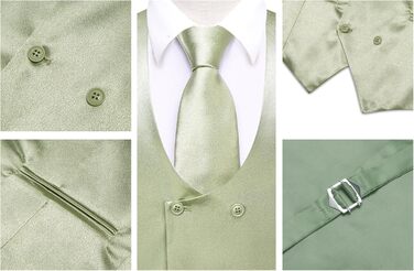 Комплект жилет чоловічий Hi-Tie: Paisley з вельвету, краватка, метелик, хустинка, запонки, бутоньєрка, колір - м'ятний (3XL), для ділового стилю та смокінгу