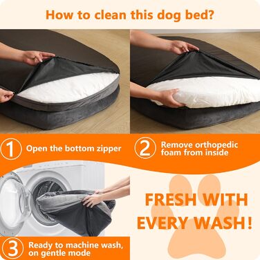 Ортопедичне ліжко для собак, лежанка для собак з валиком, кошик для собак з неслизьким дном, знімний та пральний, для маленьких собак, 71 x 53 x 14 см, темно-сірий