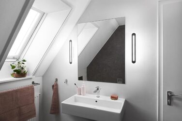 LEDVANCE Smart LED Bathroom Light white, 1200LM, 3000-6500K, 300mm x 70mm, IP44, Orbis Bath Wall Light, bathroom light with Wifi technology, dimmable, controllable via app and voice assistants
