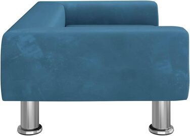 Крісло-ліжко для собак, м'яке ліжко для домашніх тварин, крісло для собак та котів, світло-блакитний велюр (70 x 45 x 26.5 см)