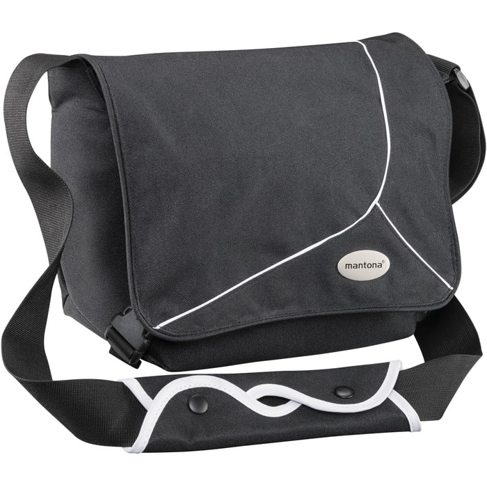 Сумка для фотоапарата Mantona Mondstein SLR чорно-біла (Messenger Bag, універсальна)