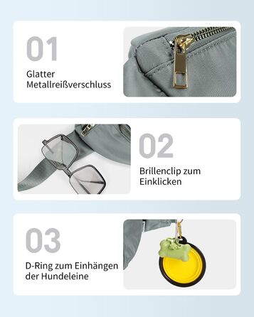 Сумка на пояс для жінок та чоловіків, сіра. Стильна сумка-шоппер з 4 кишенями на блискавці та регульованим ремінцем. Ідеально підходить для подорожей та піших прогулянок. (Запатентовано)