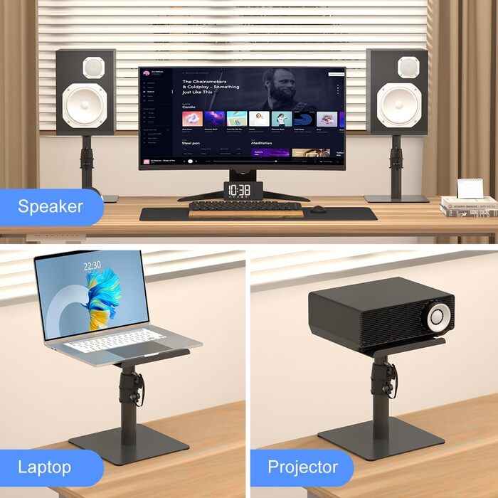 Підставка для колонок Suptek - 2 шт., чорний колір, 20 x 16.5 см, SDM003MB/SDM001T