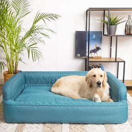 Dog bed, pet furniture, cat bed, removable cover, dog basket, dog cushion, dog lounger, sleeping places, dog sofa, XL: 96x62 cm (S: 78x47 cm, Blue)
