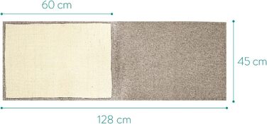 Navaris Cat Scratch Mat Scratch Protector Sofa - with 2 compartments - 128 x 45 cm Sisal Scratch Rug for Cat - Couch Cat Scratch Mat - also for Dogs (Light Brown - White)