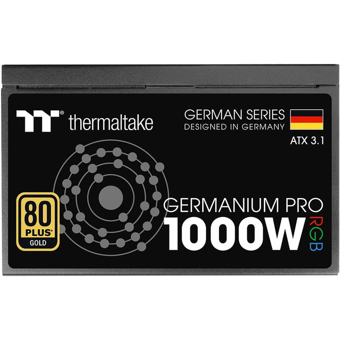Блок живлення Thermaltake Hamburg Germanium Pro 1000W, ATX 3.1, PCIe 5.1, 80Plus White, низький рівень шуму