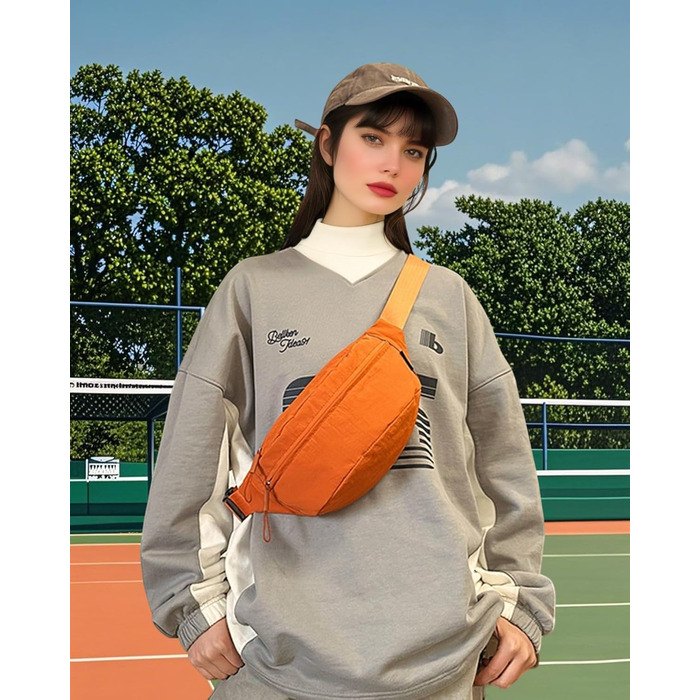 Поясна сумка чоловіча/жіноча водонепроникна для подорожей, фестивалів, спорту та прогулянок з собакою (Помаранчевий)