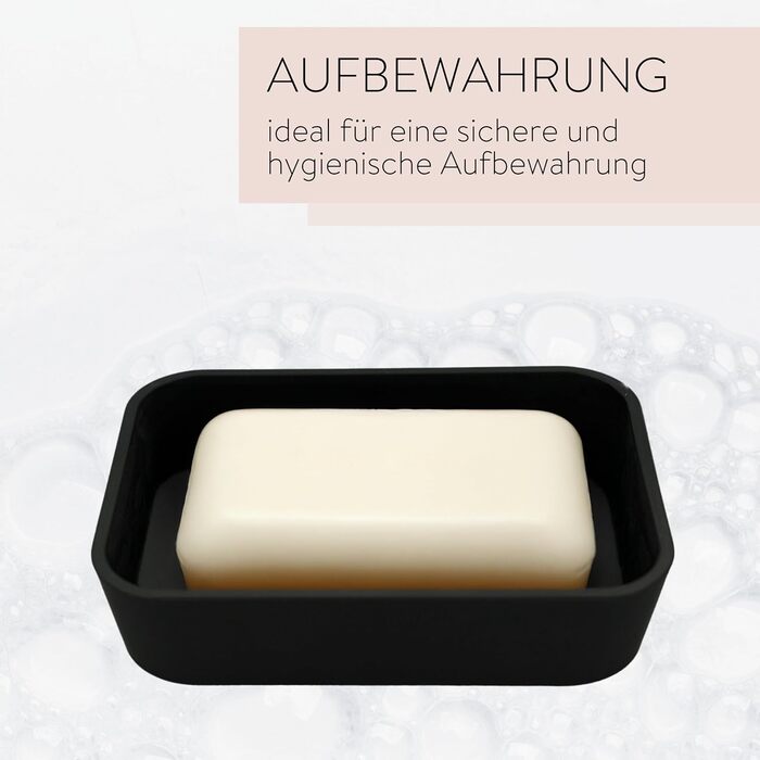 PARSA Beauty Тримач для мила чорного кольору – неслизька мильниця з гумовим покриттям – стильний та позачасовий дизайн для ванної, душу та кухні – надійна мильниця для твердого мила в кожному домі