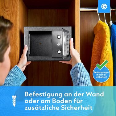 Сталевий сейф Silvergear® Tresor для дому з електронним замком та кодовою панеллю | Сейф для ключів та грошей з 2 ключами