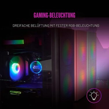 Ігровий корпус для ПК Mars Gaming MC300P MicroATX, рожевий, загартоване скло, Mesh-панель, 3x FRGB вентилятори