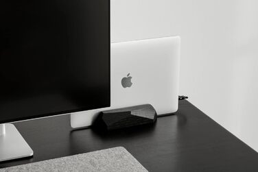 Oakwood Adjustable Wooden Laptop Stand - Desk Dock for MacBook Pro, MacBook Air, iPad - Handmade Black Stained Oak Wood