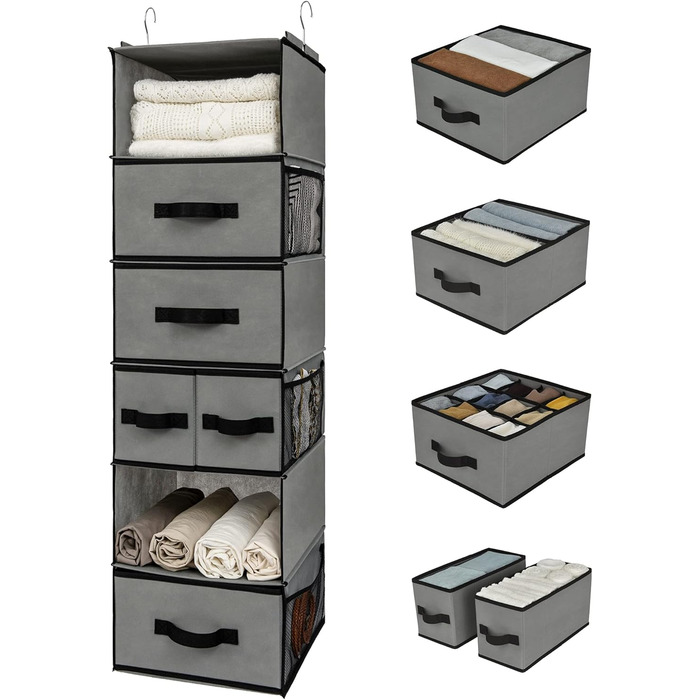 Органайзер для шафи GRANNY SAYS, сірий, з висувними ящиками, настінний, 1 шт.