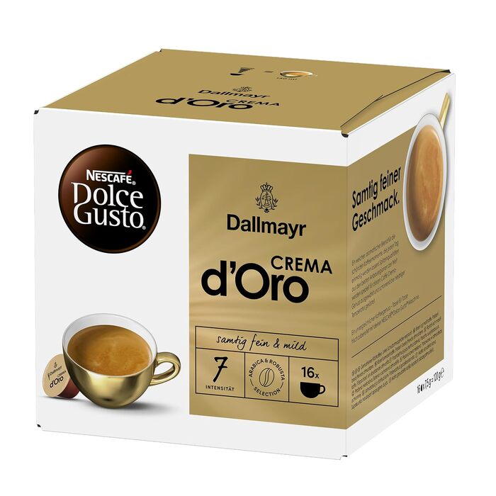 Кавові капсули NESCAFÉ Dolce Gusto DALLMAYR Crema d'Oro, 16 капсул x 3 упаковки (48 шт), 80 г