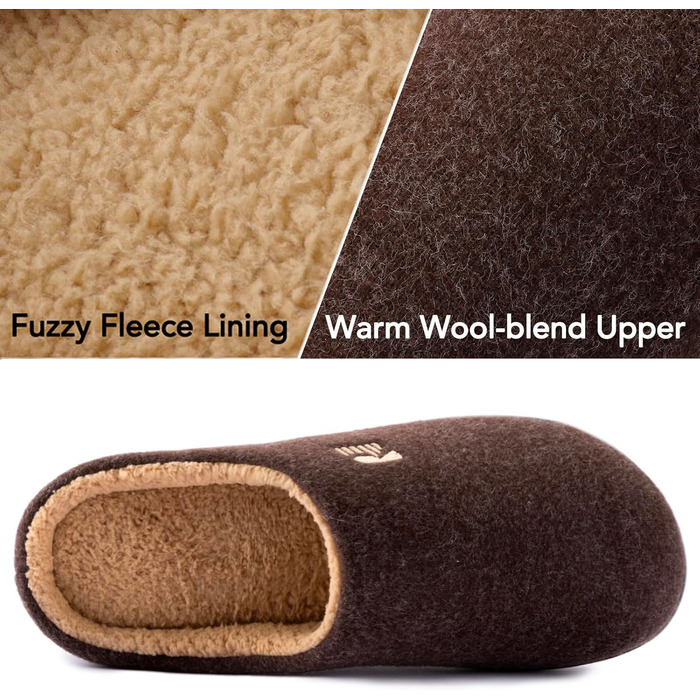 Чоловічі халапи RockDove з підкладкою Sherpa та піною Memory Foam (42/43 EU, Кофе)