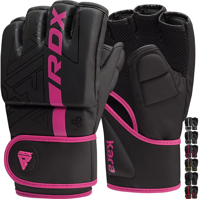 Боксерські рукавички RDX Profi MMA для тренувань, спарингу, кикбоксингу та муай-тай. Шкіряні, чорні, розмір M