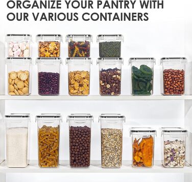 Набір контейнерів для зберігання Vtopmart з кришкою, 24 шт. - BPA-free, для борошна, цукру, круп. З ручкою та етикетками