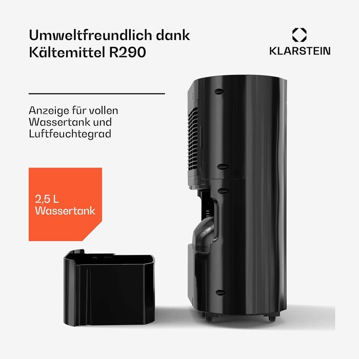 Електричний осушувач Klarstein AeroDry Smart 12 л - 12 л/день, Wi-Fi, керування через додаток/Alexa, LED дисплей, фільтр вугілля, для приміщень до 18 м²