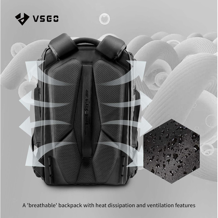 Рюкзак фото VSGO Black Snipe 16L для DSLR/SLR камер Sony, Canon, Nikon та DJI – професійний, легкий (1.1 кг) для подорожей