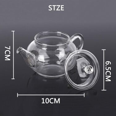 Скляний чайник Teekanne з фільтром для заварювання чаю, термостійке боросилікатне скло, 250 мл, прозорий