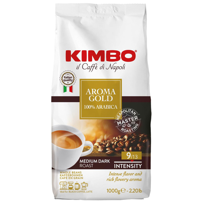 Кава в зернах Kimbo Espresso Napoletano Aroma Gold, темне обсмаження, 1 кг