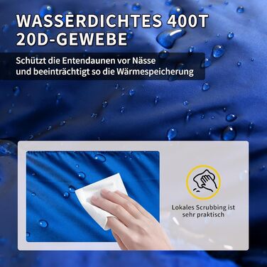 Спальний мішок зимовий Daunenschlafsack Winter: теплий та легкий для дорослих та дітей, 680FP, для кемпінгу, альпінізму, 0°C (Чорний), -10°C (Блакитний)