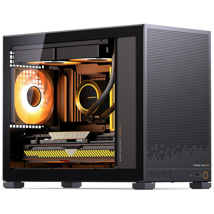 Корпус для ПК Jonsbo D32 STD чорний | Mini Case для Micro-ATX з Tempered Glass, підтримка Back-Connect, потужний Airflow, компактний та стильний для геймерських збірок