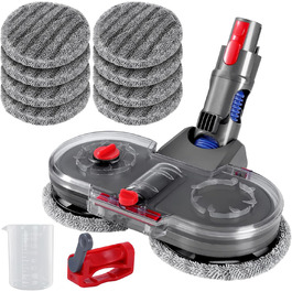 Насадка для миття підлоги для пилососів Dyson V7/V8/V10/V11/V15 - електрична насадка для миття підлоги, оригінальна з знімним баком для води, моп з 8 пральних мопів та контейнером для води