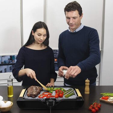 Cecotec Electric Grill Plate with Removable Parts - 1800W, Non-Stick Aluminum Teflon Coated Grill, Dishwasher Safe, Adjustable Thermostat, Large Cooking Surface
