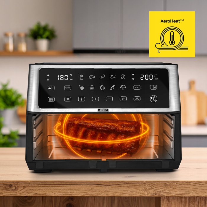 Аерофритюрниця Yoer 11л: 12 програм, 23 аксесуари, 2800 Вт