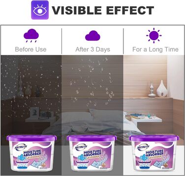 NATRUTH Moisture Absorbers, 9-Pack, Portable Closet Dehumidifier, Odor Neutralizer, Odorless Moisture Absorber