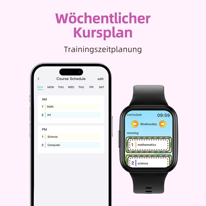 Дитячий розумний годинник Parsonver, 1.69' - фітнес-трекер з пульсометром, монітором сну, IP68, 20 спортивних режимів, для дітей 6-12 років, чорний
