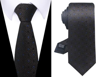 Набір краваток для чоловіків, ткані, жаккард, 6 шт. (темні крапки)