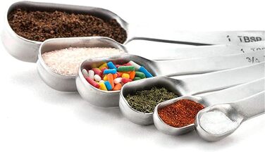 CMBSSTBB Measuring Spoon Set, 304 Stainless Steel, Measuring Cups, Measuring Spoons, 13-Piece Set, Baking Measuring Cup Set, Kitchen Gadgets (Silver, 13 Pieces) (Silver 13 Pieces)