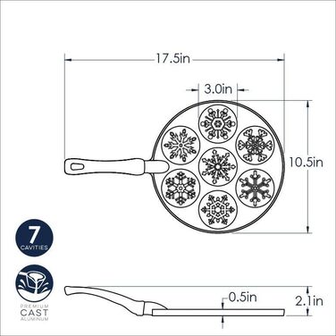 Пан для випікання млинців Nordic Ware Snowflake, 26.7 см, чорний, алюміній