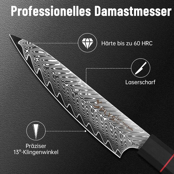 Ніж кухонний японський Kiritsuke Damast Plys 20 см, сталь VG10, 67 шарів, рукоятка G10, подарункова коробка