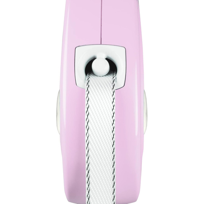 Льовішка Flexi Neon S, 5 м, чорний/неоновий-помаранчевий, світловідбиваюча поверхня, рулетка для собак до 15 кг (Рожевий, M)