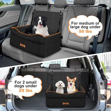 Автокрісло для собак середніх та маленьких порід (до 23 кг), з м'якою подушкою та страхувальним ременем, чорного кольору, розмір M